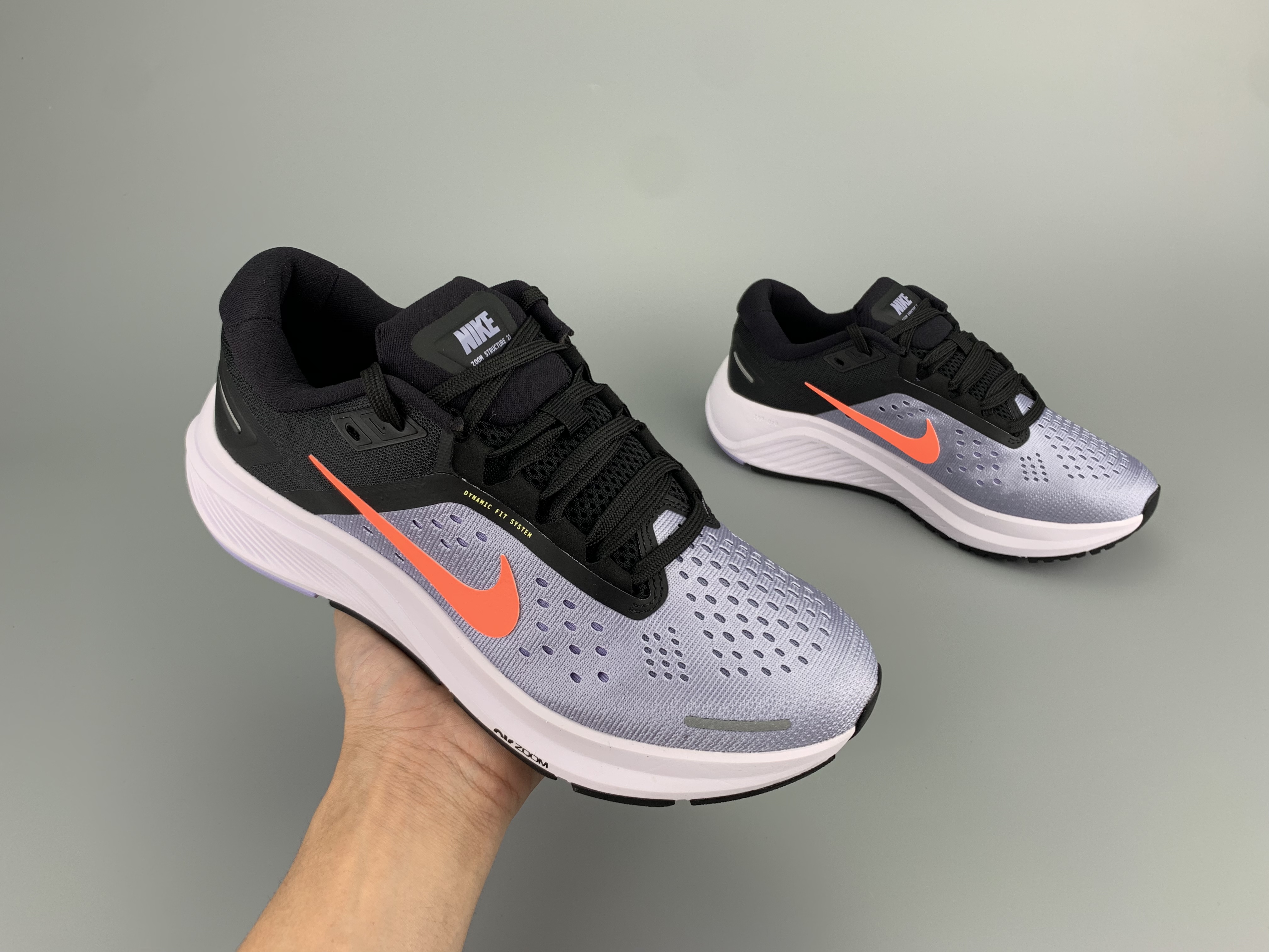 2020 Men Nike Zoom Structure 23 Silver Grey Black Orange Running Shoes